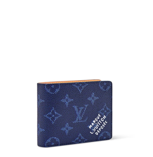 Portefeuille LV Slender Signature Bleu