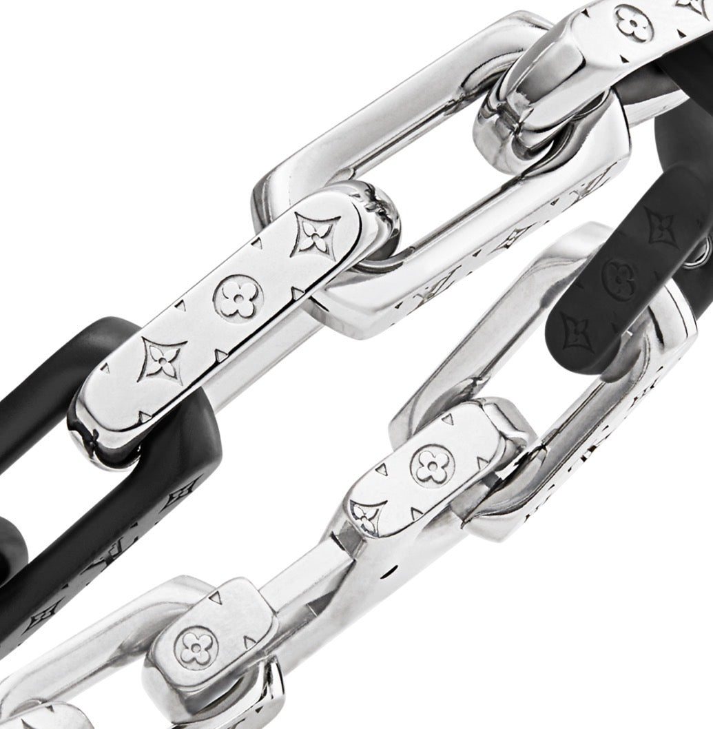 Bracelet LV Monogram Chain Black & Silver