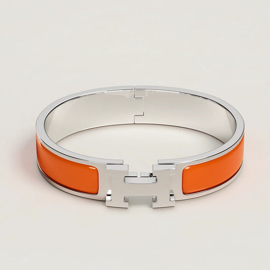 Bracelet Clic H Color Block Argenté
