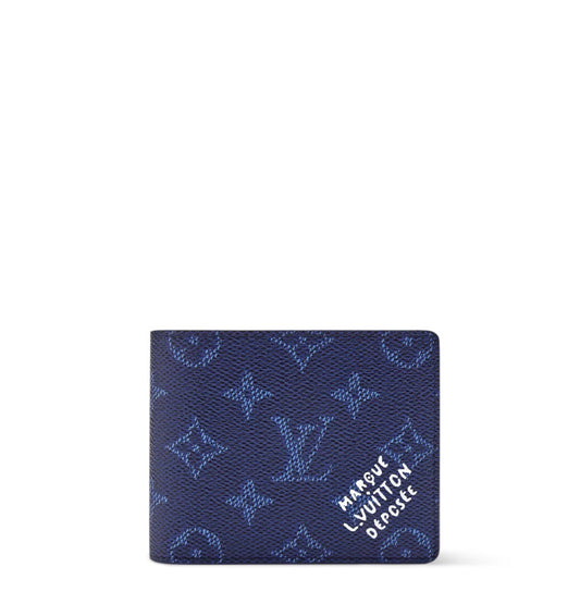 Portefeuille LV Slender Signature Bleu