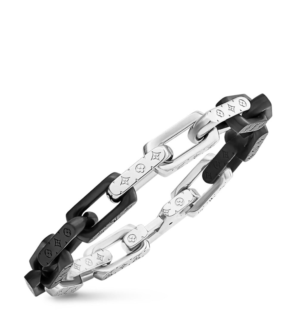 Bracelet LV Monogram Chain Black & Silver