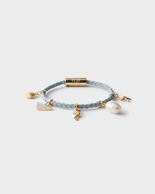 Bracelet Charm Napa Tressé Prada