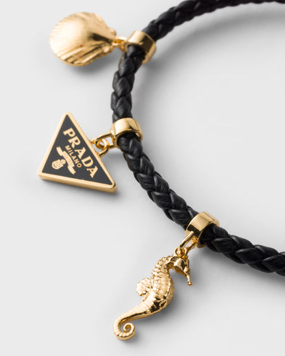Bracelet Charm Napa Tressé Prada