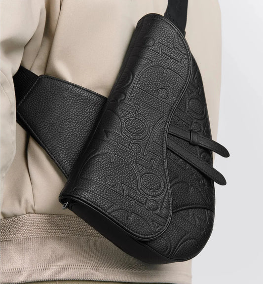 Sac Saddle - Cuir Monogram Noir