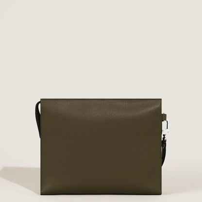 Pochette en Cuir Sartorial - Kaki