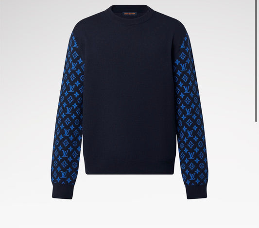 Pull à Col Rond Monogram en Cachemire Mélangé