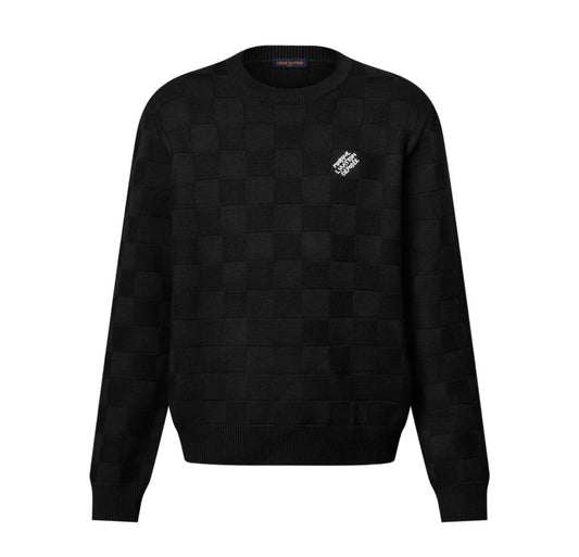 Pull À Damier Ornementé en laine