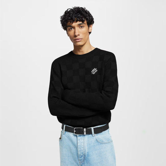 Pull À Damier Ornementé en laine