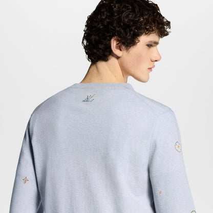 Pull Ornementé Blanc