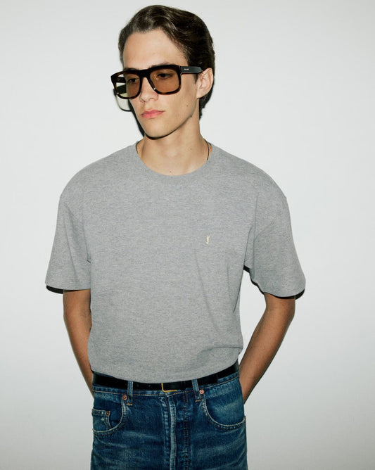 T-Shirt Cassandre Piqué - Grey & Yellow