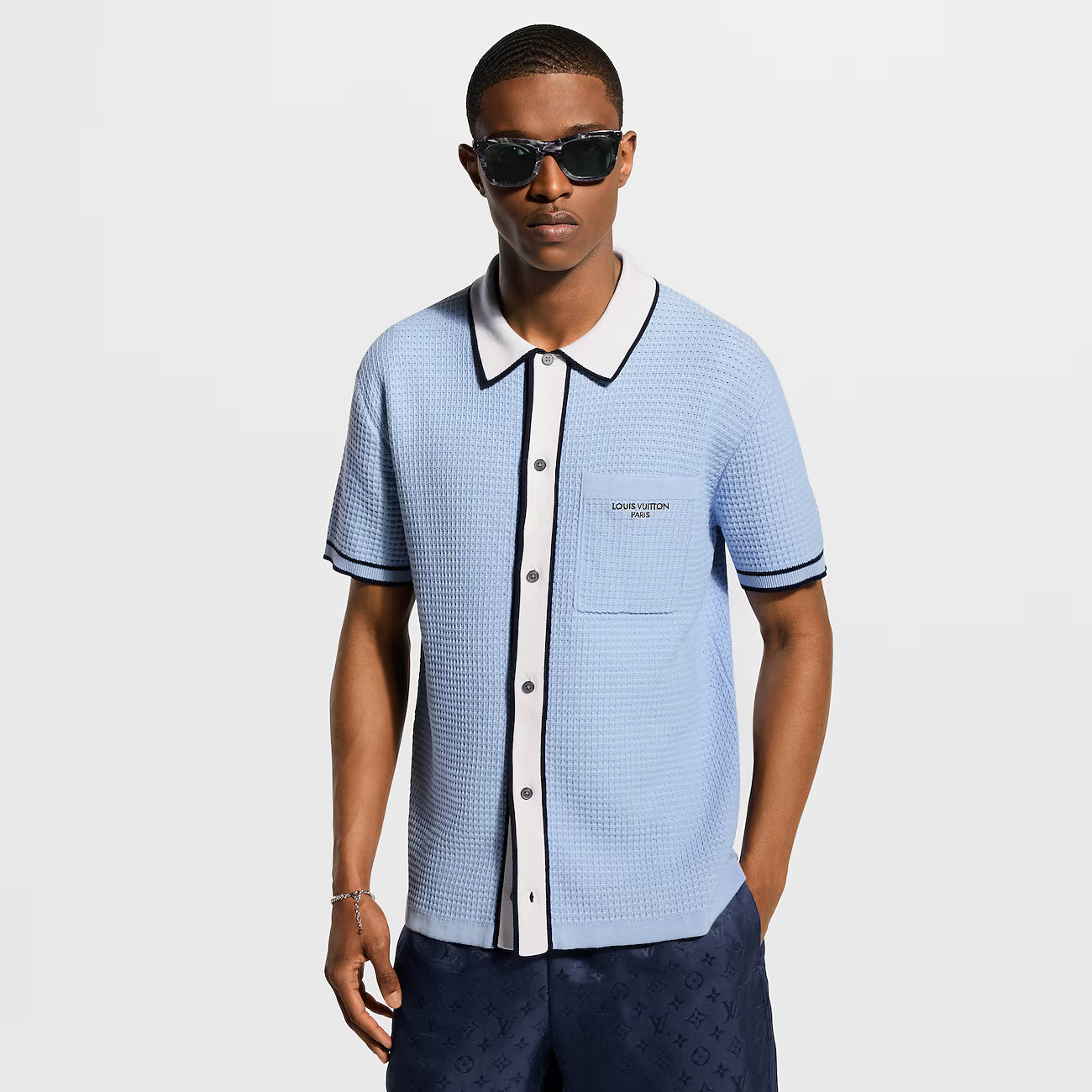 Chemise Preppy Maille Gaufré