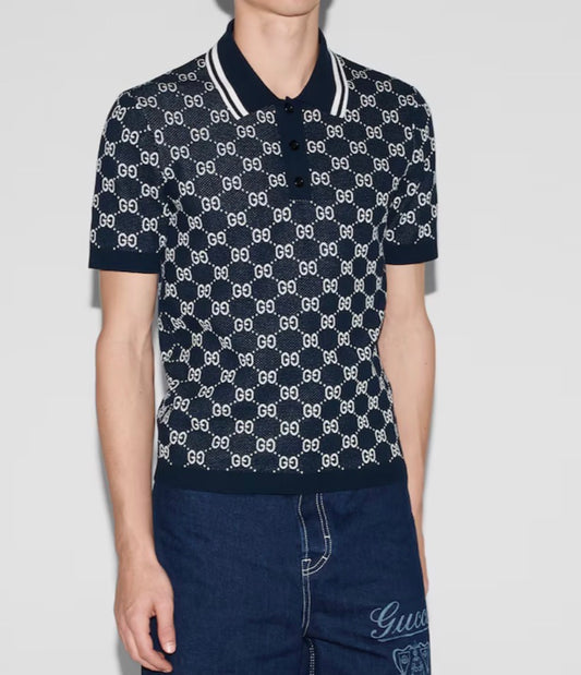 Polo en Maille Jacquard