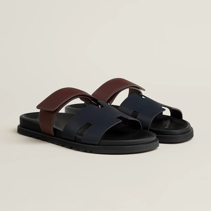 Sandales Chypre Bleu Marine/Marron Palissandre