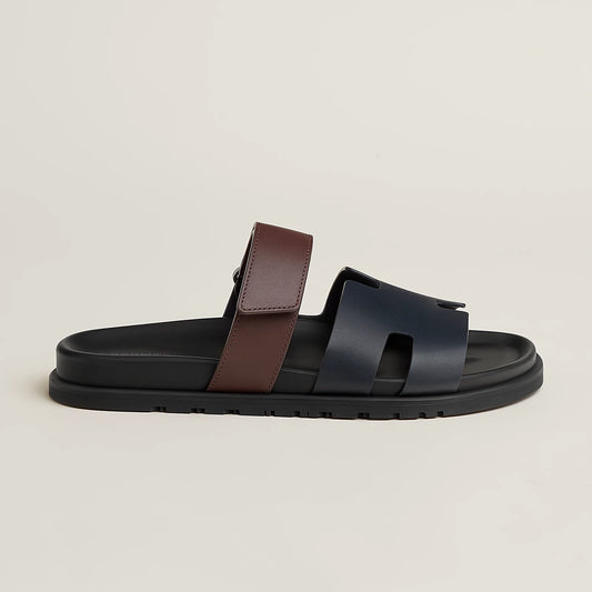 Sandales Chypre Bleu Marine/Marron Palissandre