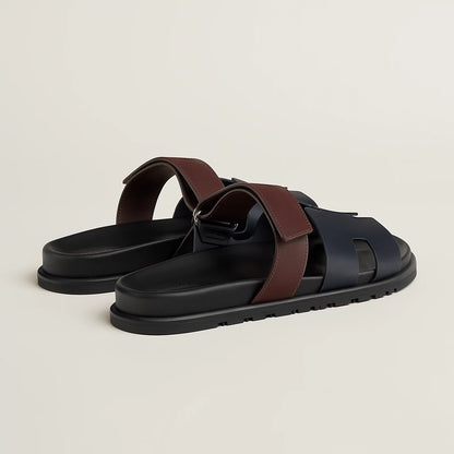 Sandales Chypre Bleu Marine/Marron Palissandre