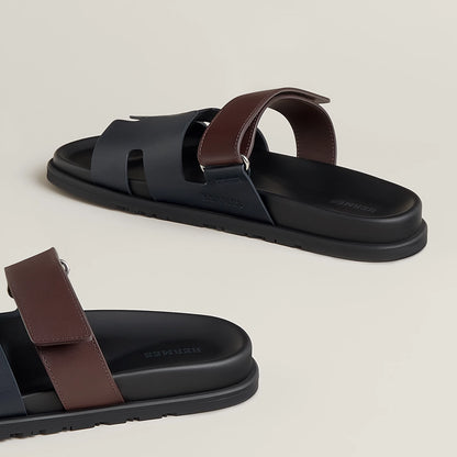 Sandales Chypre Bleu Marine/Marron Palissandre