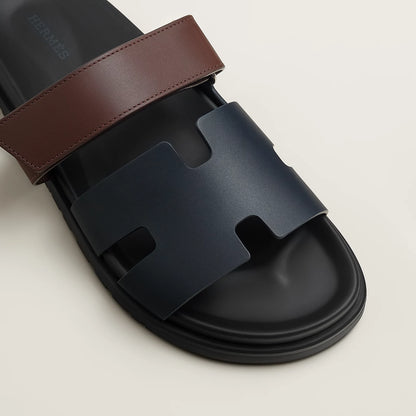 Sandales Chypre Bleu Marine/Marron Palissandre