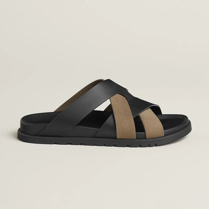 Sandales Kazimir Noir/Étoupe