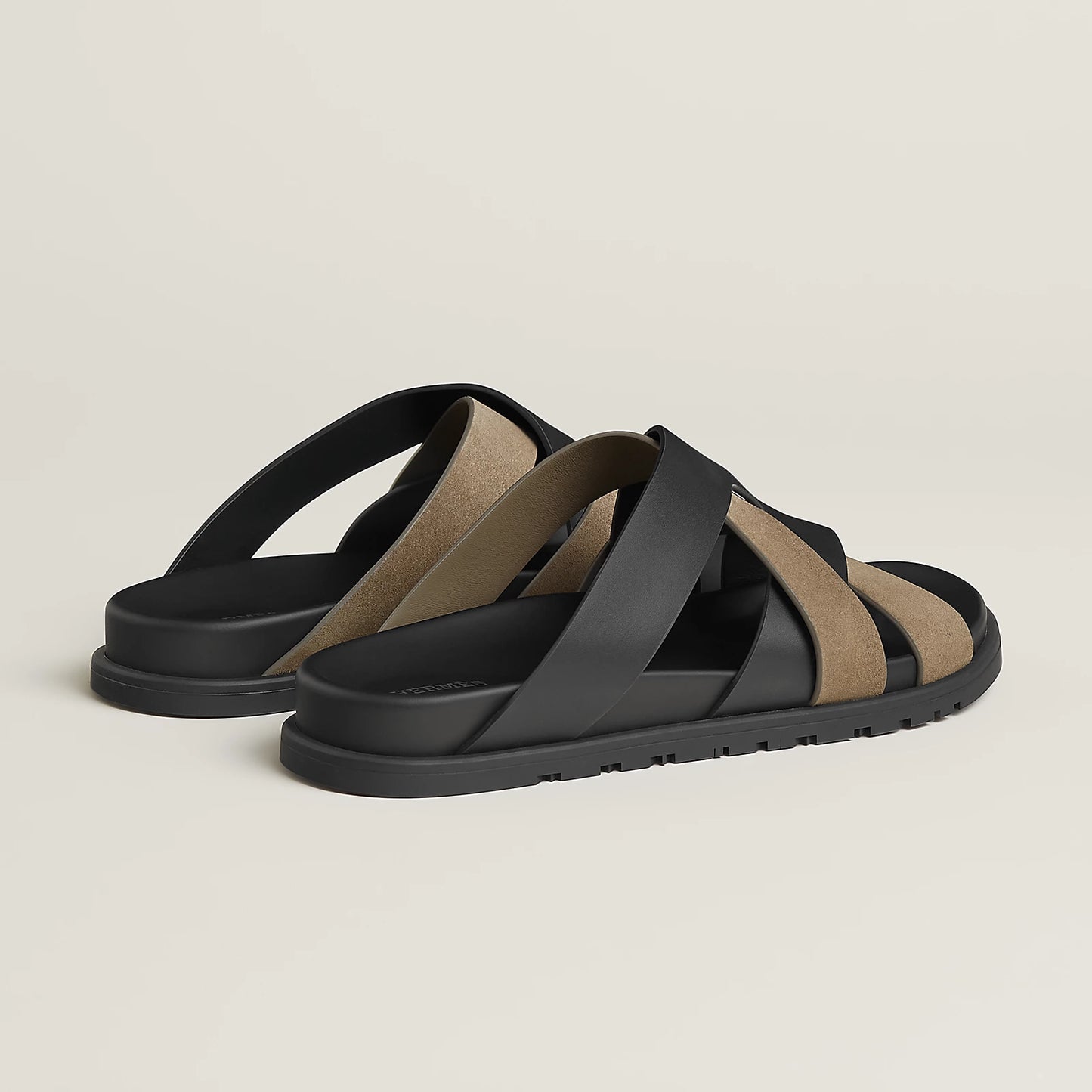 Sandales Kazimir Noir/Étoupe