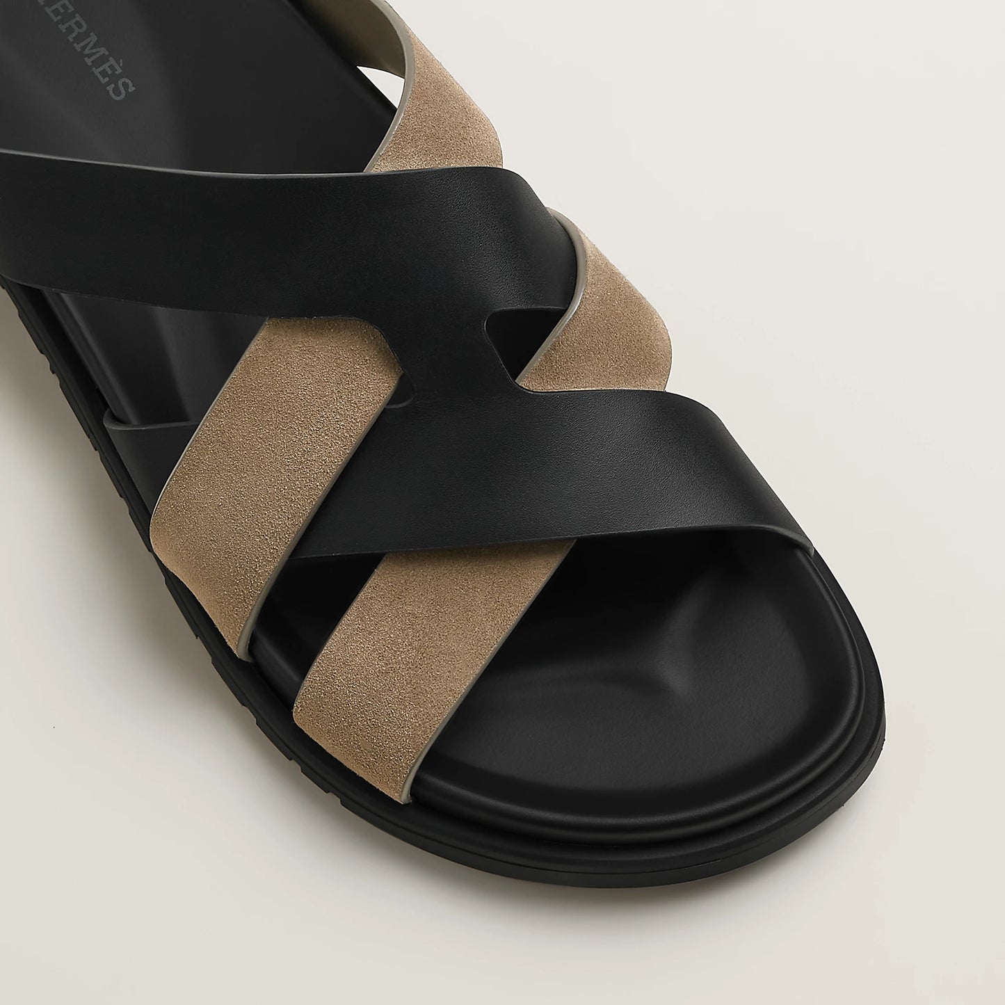 Sandales Kazimir Noir/Étoupe