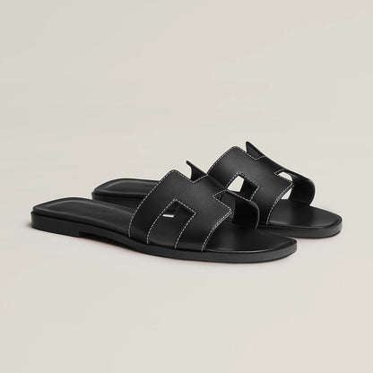 Claquettes Oran - Noir/Liseré Blanc