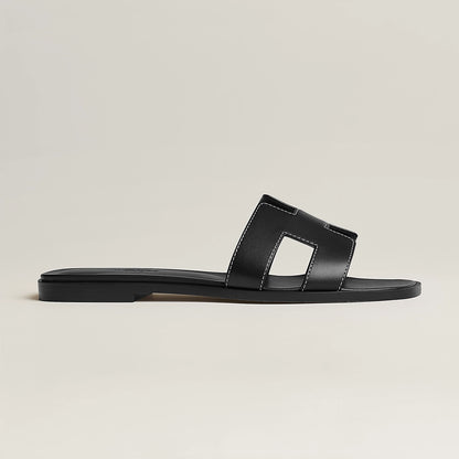 Claquettes Oran - Noir/Liseré Blanc