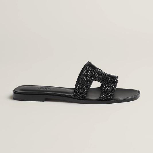 Claquettes Oran - Black Swarovski