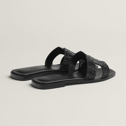 Claquettes Oran - Black Swarovski