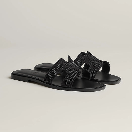 Claquettes Oran - Noir Imprimé Numérique