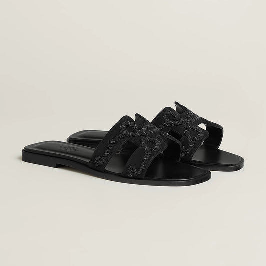 Claquettes Oran - Black Cord