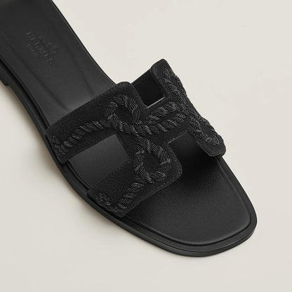 Claquettes Oran - Black Cord