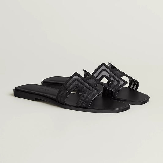 Claquettes Oran - Black Dentelle