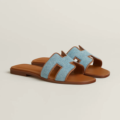Claquettes Oran - Bleu Jean Liseré