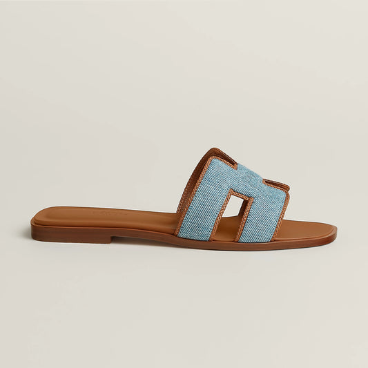 Claquettes Oran - Bleu Jean Liseré