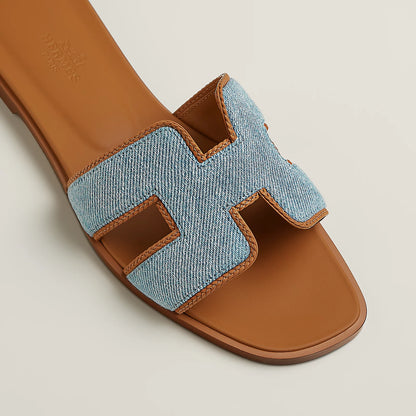 Claquettes Oran - Bleu Jean Liseré