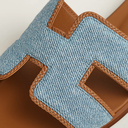 Claquettes Oran - Bleu Jean Liseré
