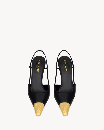 Talons YSL Jeanne Slingbacks en Cuir Lisse