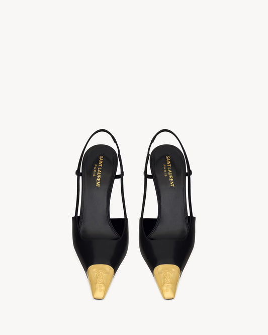 Talons YSL Jeanne Slingbacks en Cuir Lisse