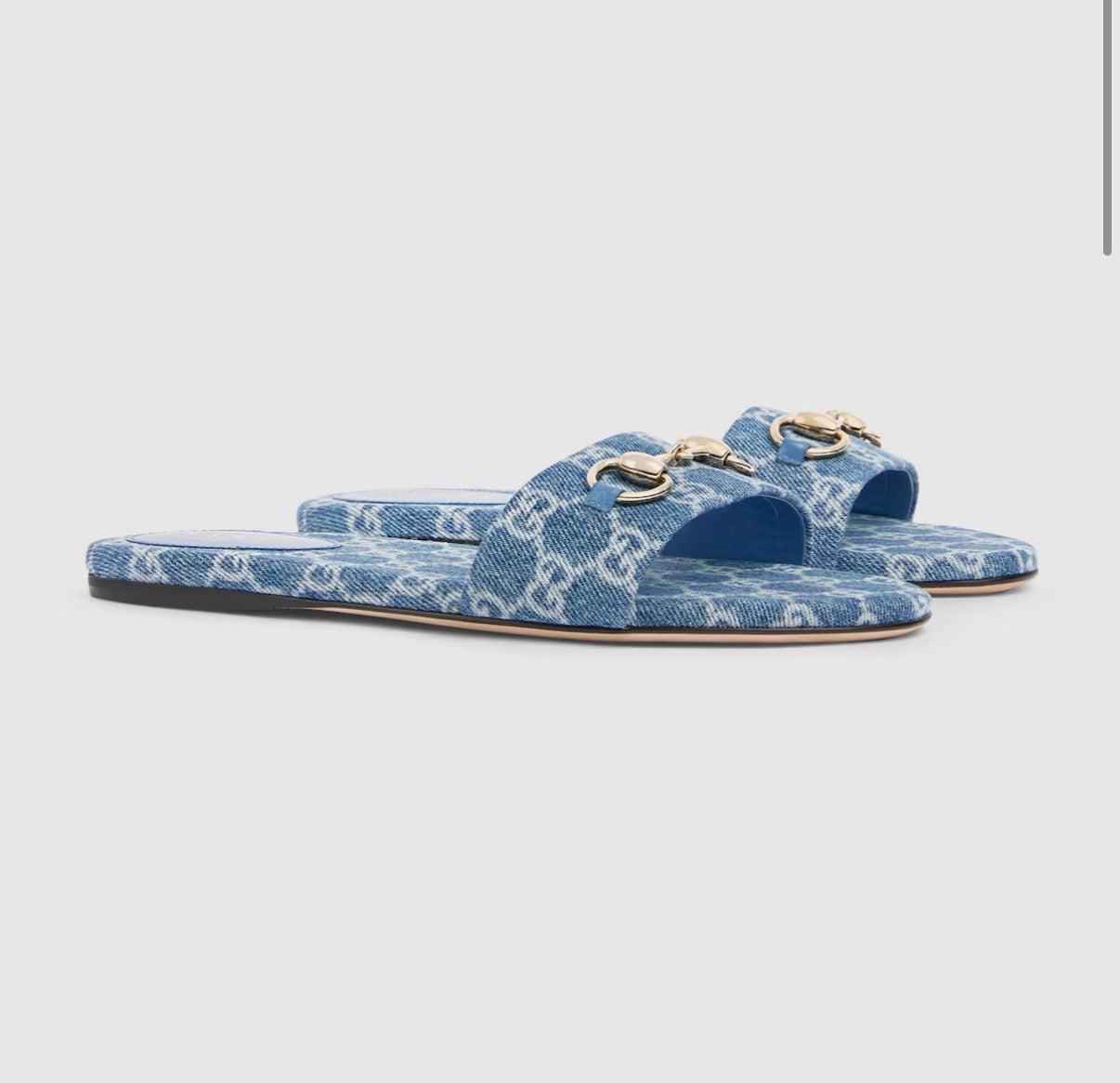 Sandales Mules Monogram Bleu Gucci
